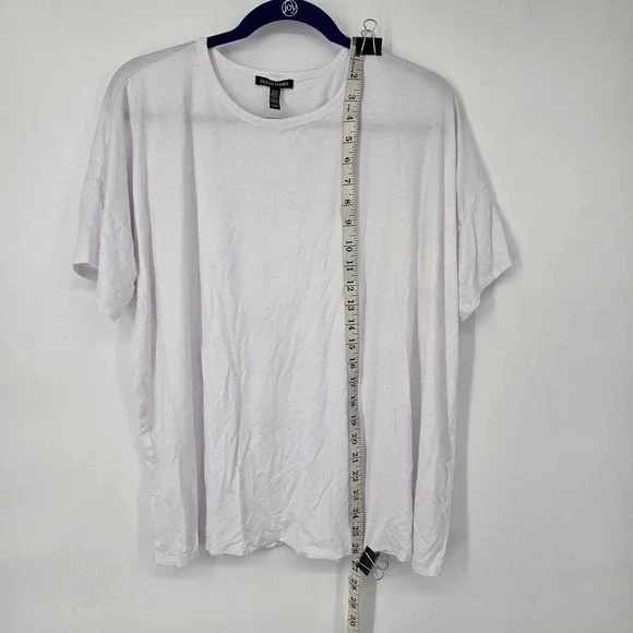 Eileen Fisher Viscose Stretch Short Sleeve White T-Shirt Crew Neck Womens M - Picture 4 of 11